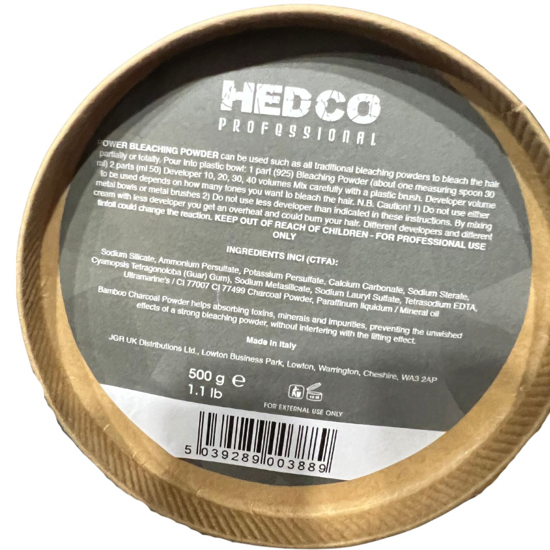 HEDCO Professional Charcoal Bleach - Lightening Powder (500G) X9 LIFT Hair Colour Headco Professional