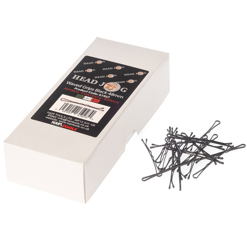 Head Jog Grips 48mm waved - Black Hair Pins Head Jog