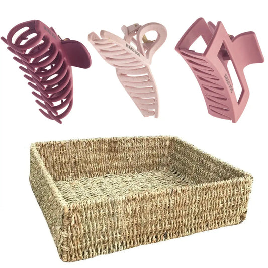 Head Jog Straw Clip Display - 18 Pieces - Nude Blush Hair Care Head Jog