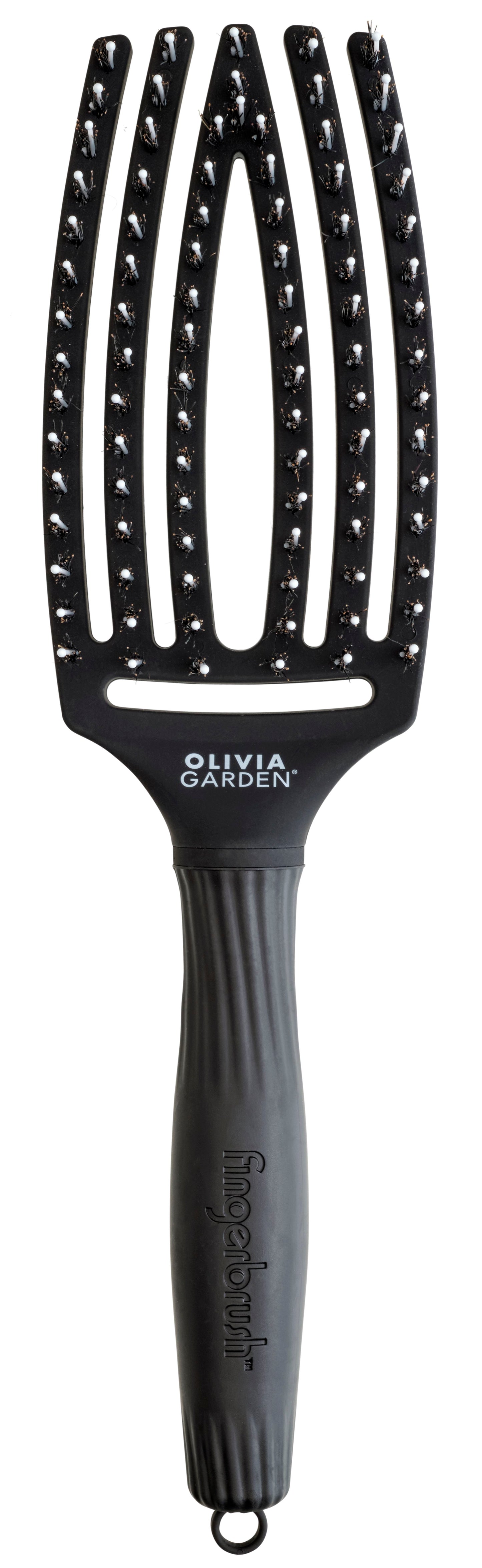 Olivia Garden Fingerbrush Care Iconic Boar & Nylon Black M Brush Olivia Garden