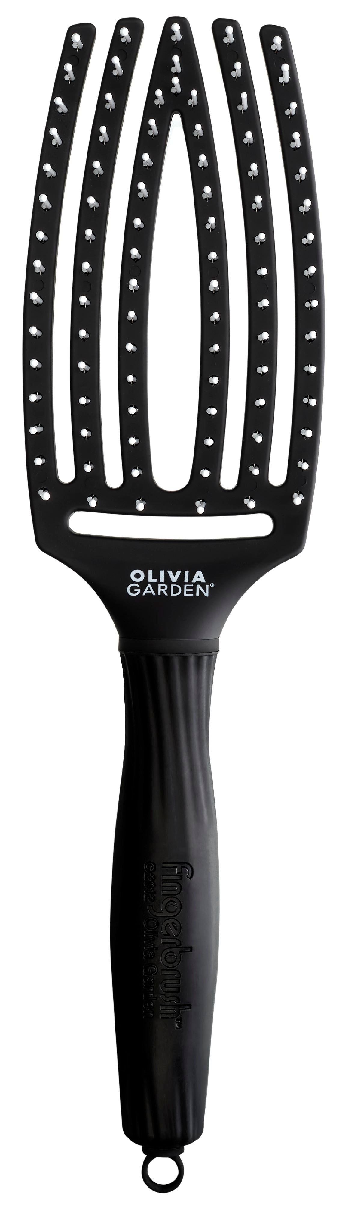 Olivia Garden Fingerbrush Care Iconic Nylon Bristles Black M Brush Olivia Garden