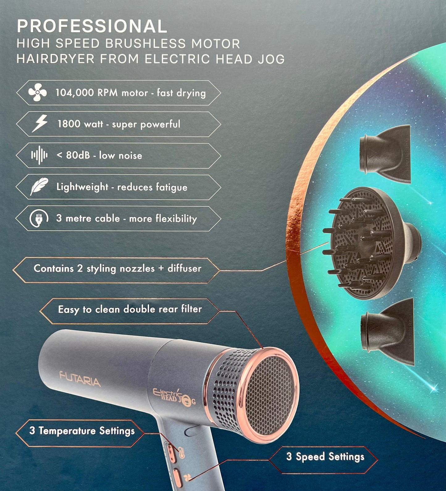 Head Jog Futaria Hair Dryer - Twilight Hair Dryer Head Jog