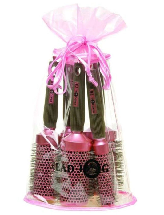 Head Jog Oval Pink Brush Set Hair Brush Head Jog