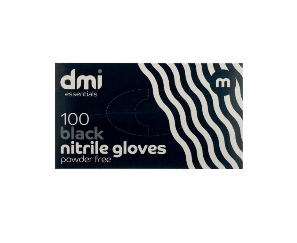 DMI Nitrile Powder Free Black Gloves - Medium x100 Hair Colour DMI Essentials