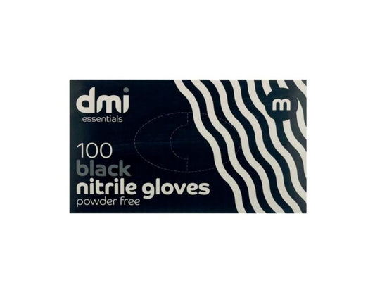 DMI Nitrile Powder Free Black Gloves - Medium x100 Hair Colour DMI Essentials