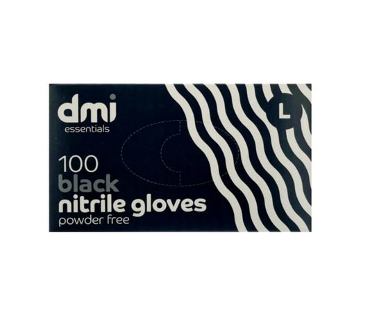 DMI Nitrile Powder Free Black Gloves - Large x100 Hair Colour DMI Essentials
