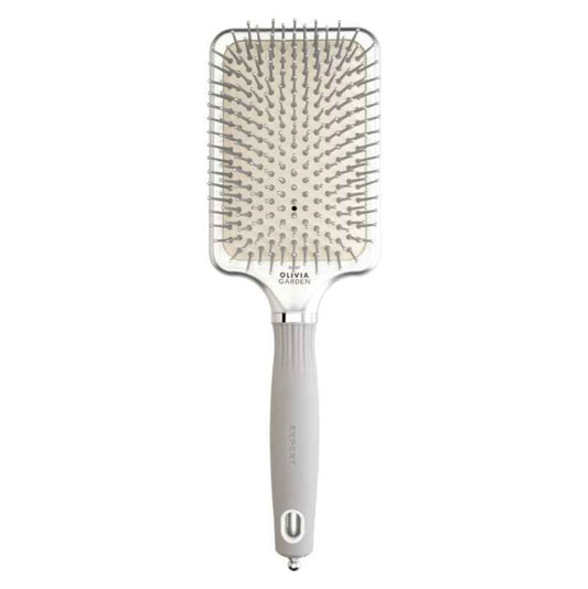 Olivia Garden Expert Care Rectangular Nylon Bristles Silver Brush Large Hair Brush Olivia Garden