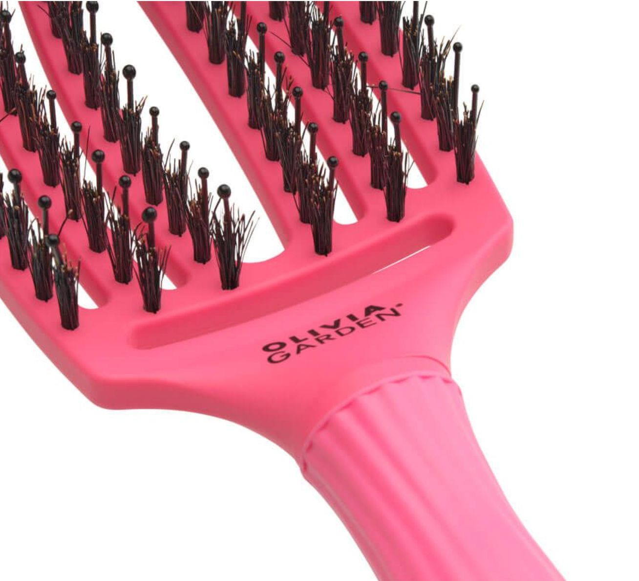 Olivia Garden Fingerbrush Care Iconic Boar & Nylon Hot Pink M Brush Olivia Garden