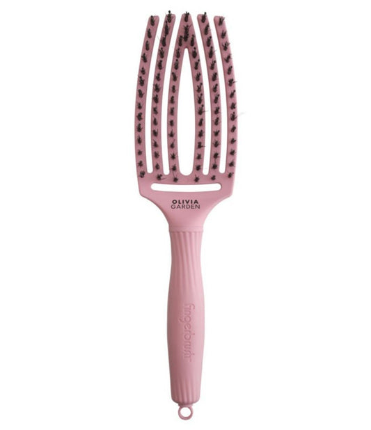 Olivia Garden Fingerbrush Care Iconic Boar & Nylon Soft Pink M Brush Olivia Garden