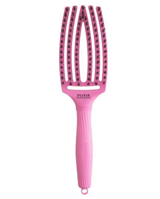 Olivia Garden Fingerbrush Care Iconic Boar & Nylon Bubble Pink M Brush Olivia Garden