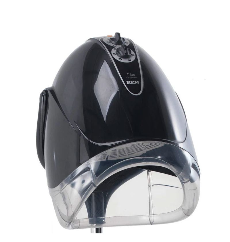 REM Elan Next Generation Black Mobile Hood Dryer with Pole + Base - Next Day Delivery Salon Dryers REM