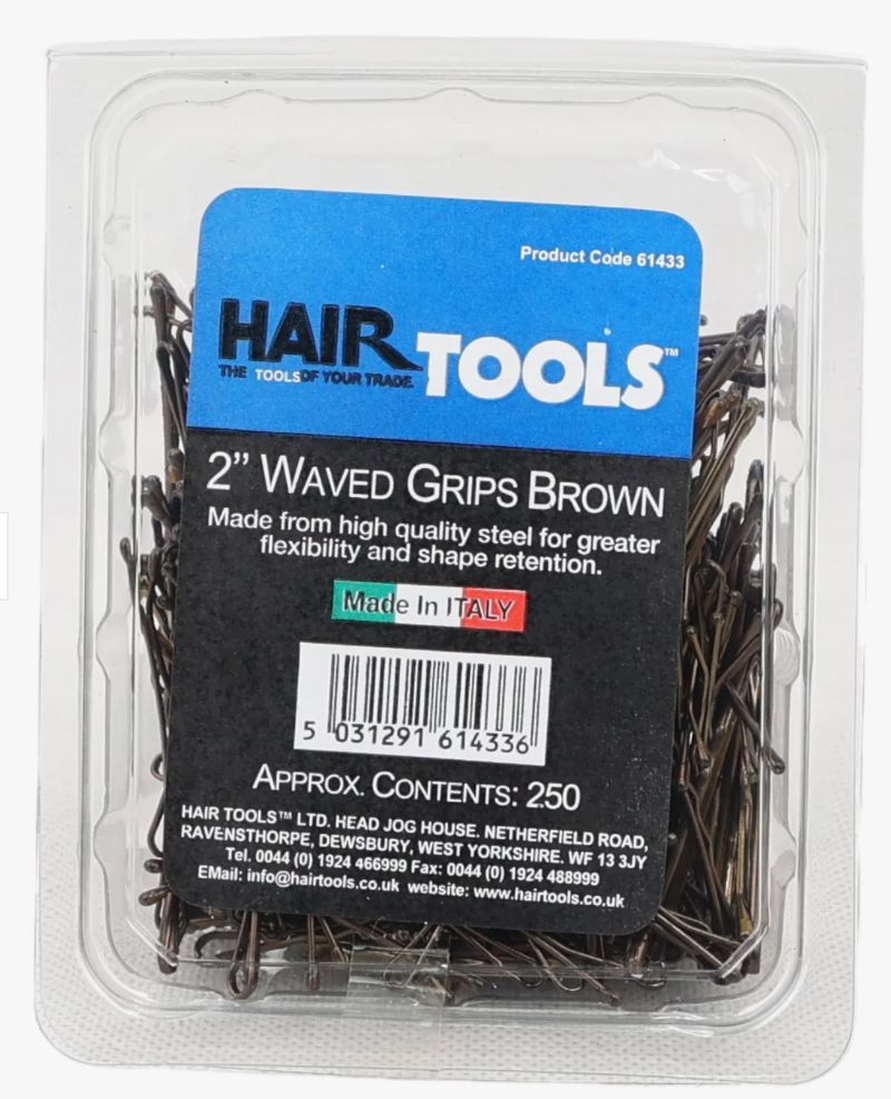 Hair Tools 2" Triple Wave Grips Brown (Box of 250)