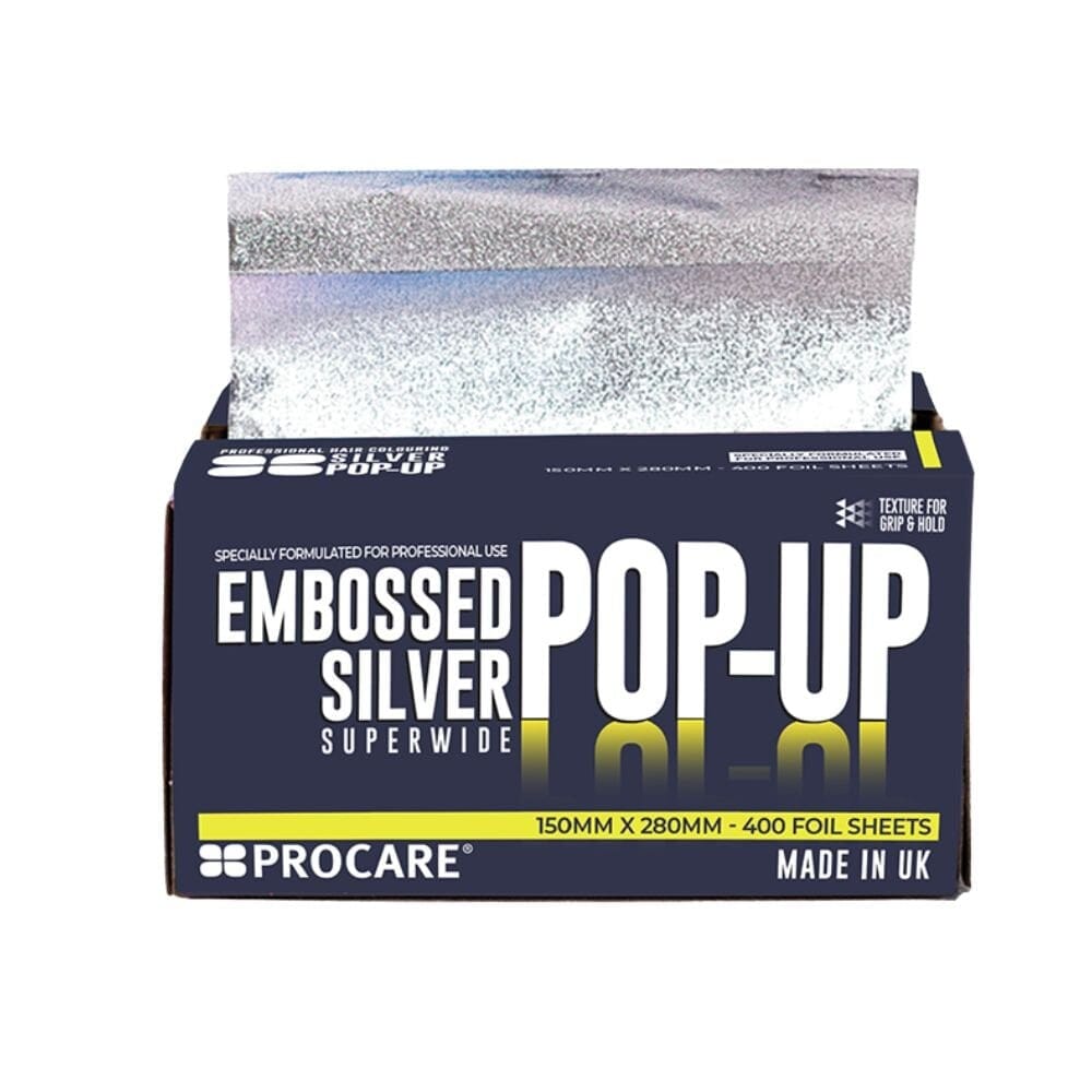 Procare Embossed Silver Super Wide Foil Pop Up 150mm x 280mm 400 Sheets