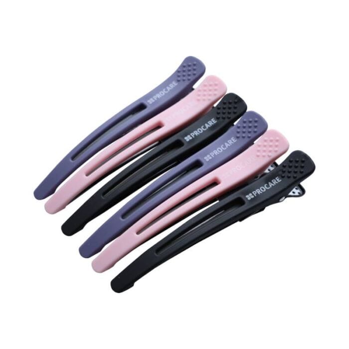 Procare Premium Hair Sectioning Clips Purple/Pink/Black (6) Hair Colour Accessories Pro Care