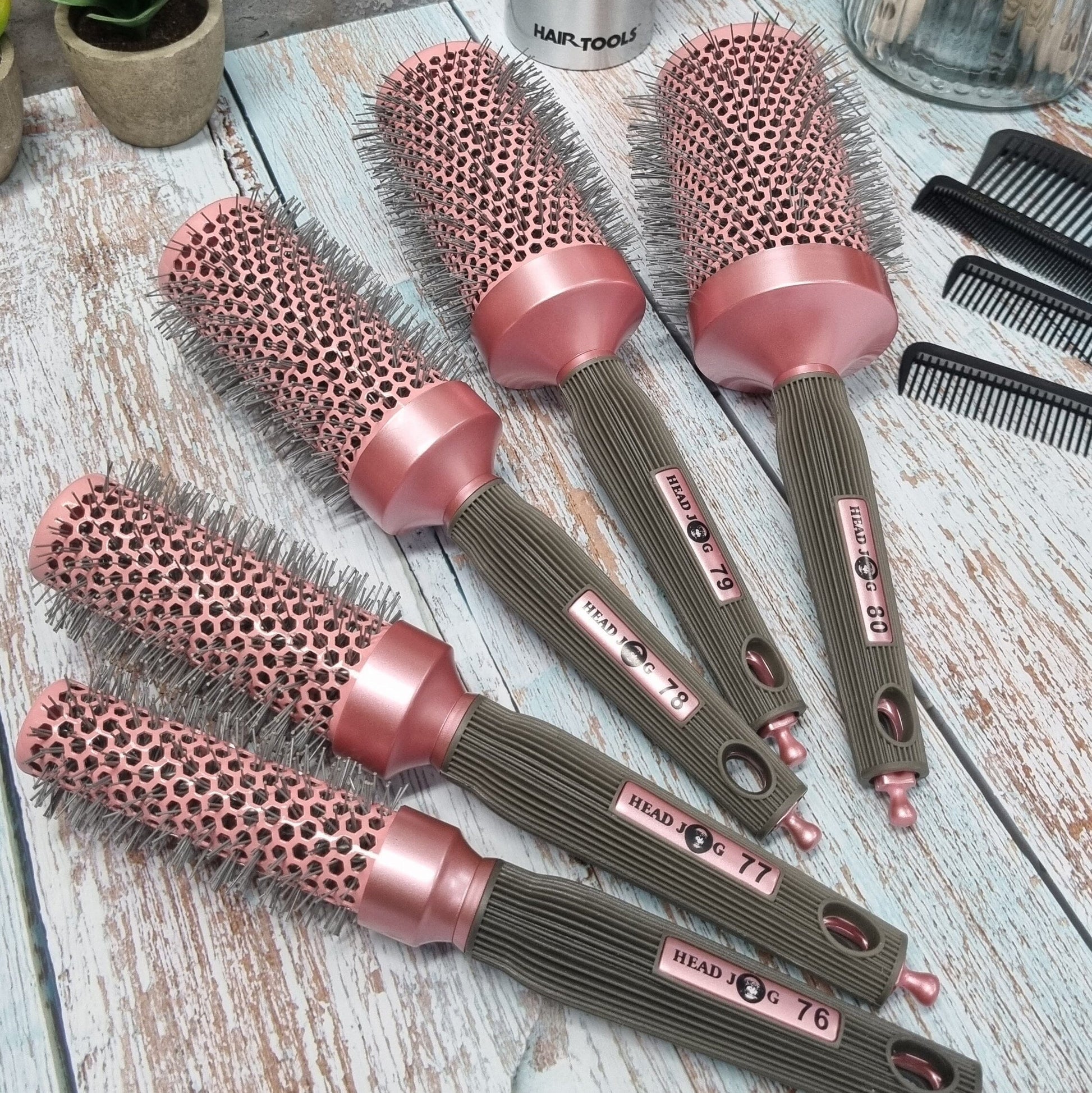 Head Jog Pink Barrel Brush Hair Brush Head Jog 