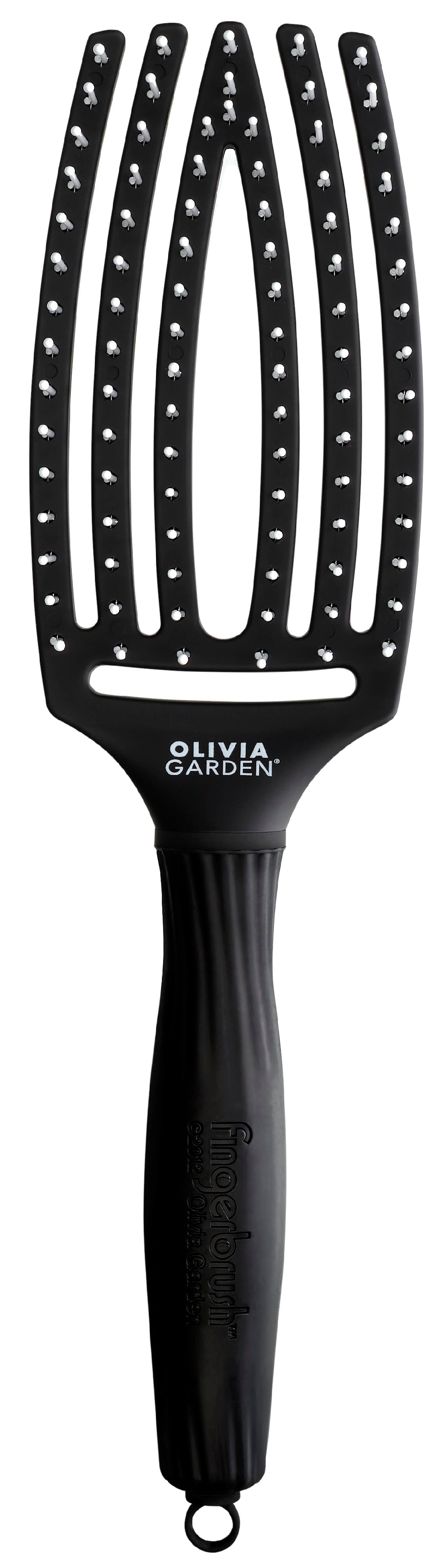 Olivia Garden Fingerbrush Care Iconic Nylon Bristles Black M Brush Olivia Garden 