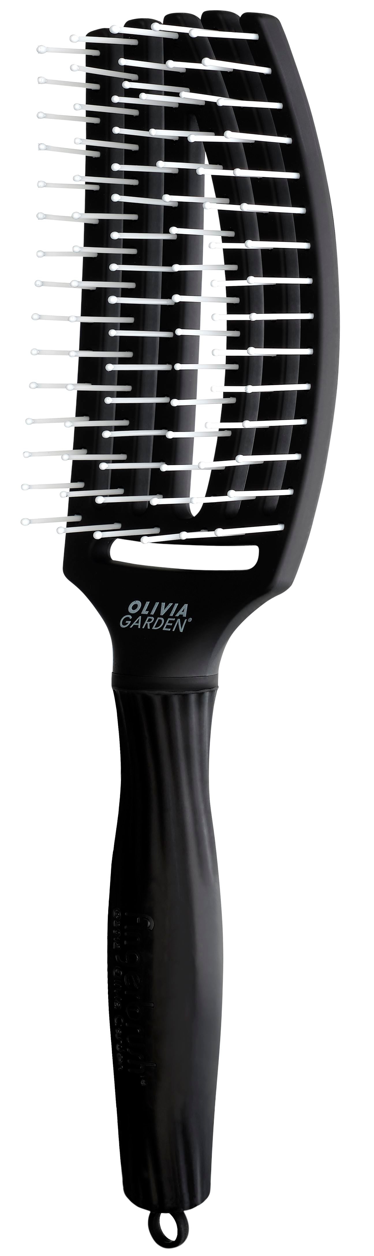 Olivia Garden Fingerbrush Care Iconic Nylon Bristles Black M Brush Olivia Garden 