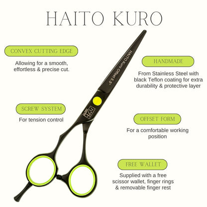 Haito Kuro Offset 5.5" Left Handed Hairdressing Scissor