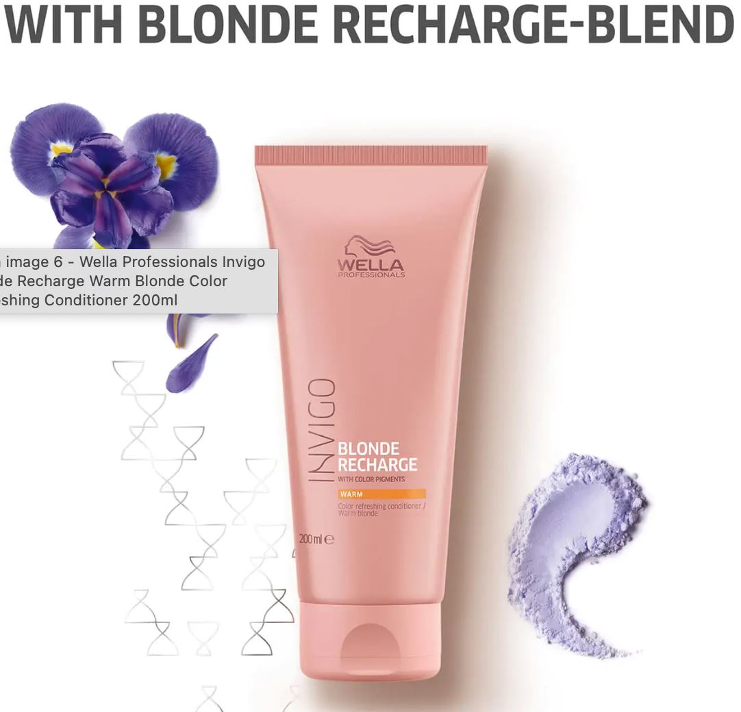 Wella Professionals Invigo Blonde Recharge Warm Blonde Color Refreshing Conditioner 200ml Hair Conditioner Pro Styling UK 