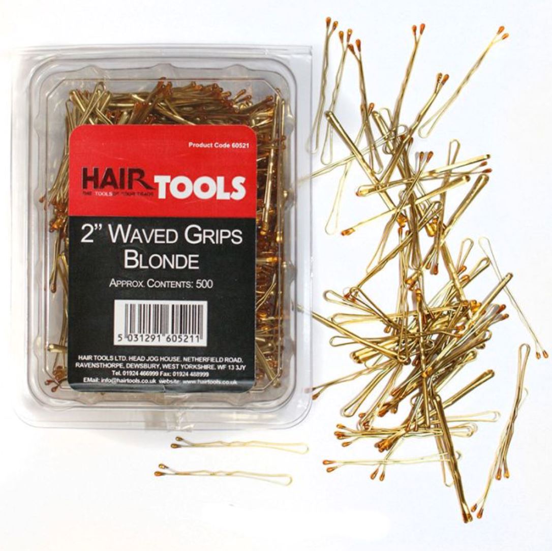 Hair Tools 2" Triple Wave Grips Blonde (Box of 500) Hair Pins Hair Tools 