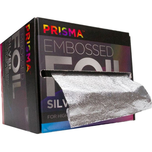 PRISMA Embossed Foil Silver 120mm x 100m Hair Colour Prisma 