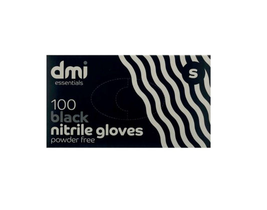 DMI Nitrile Powder Free Black Gloves - Small x100 Hair Colour DMI Essentials 