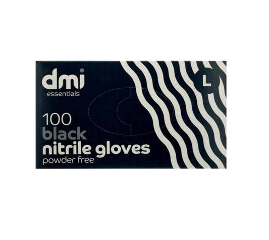DMI Nitrile Powder Free Black Gloves - Large x100 Hair Colour DMI Essentials 