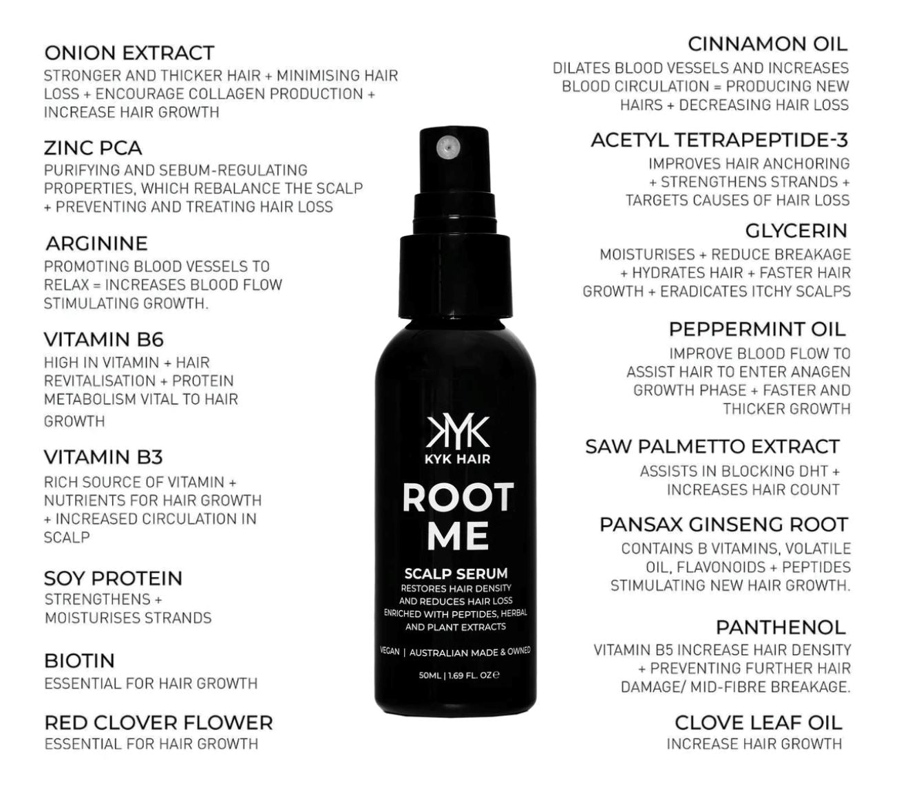 KYK HAIR - Root Me - Scalp Serum - 50ml Hair Regrowth KYK Hair Care 