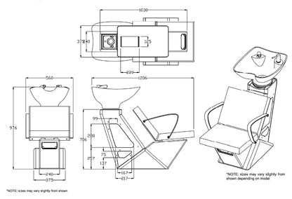 REM Aero Washpoint - Backwash - Black Salon Furniture REM 