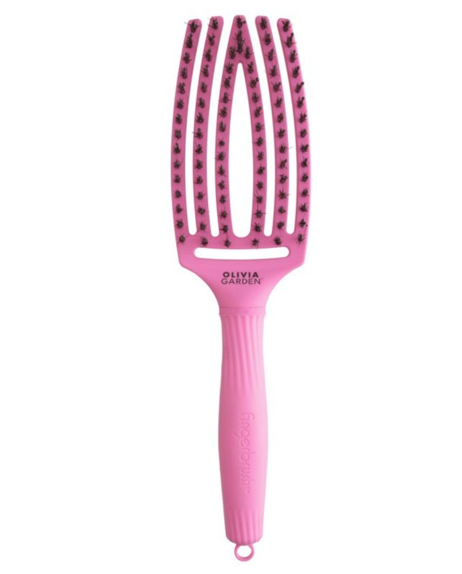 Olivia Garden Fingerbrush Care Iconic Boar & Nylon Bubble Pink M Brush Olivia Garden 