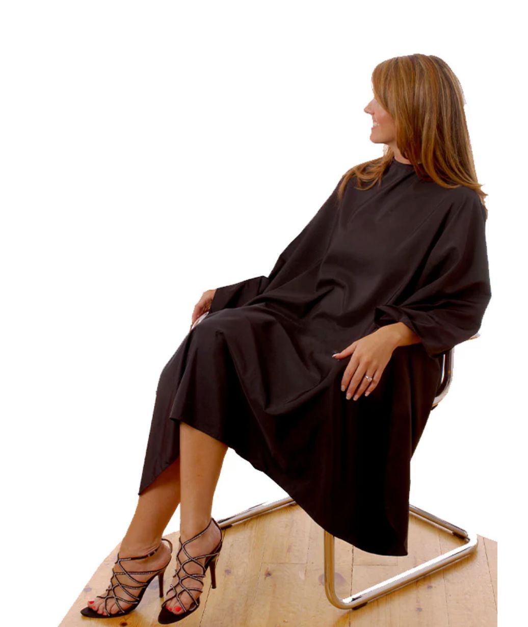 Hair Tools Eco Friendly Gown with Poppers (Black)