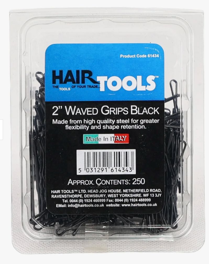 Hair Tools 2" Triple Wave Grips Black (Box of 250)