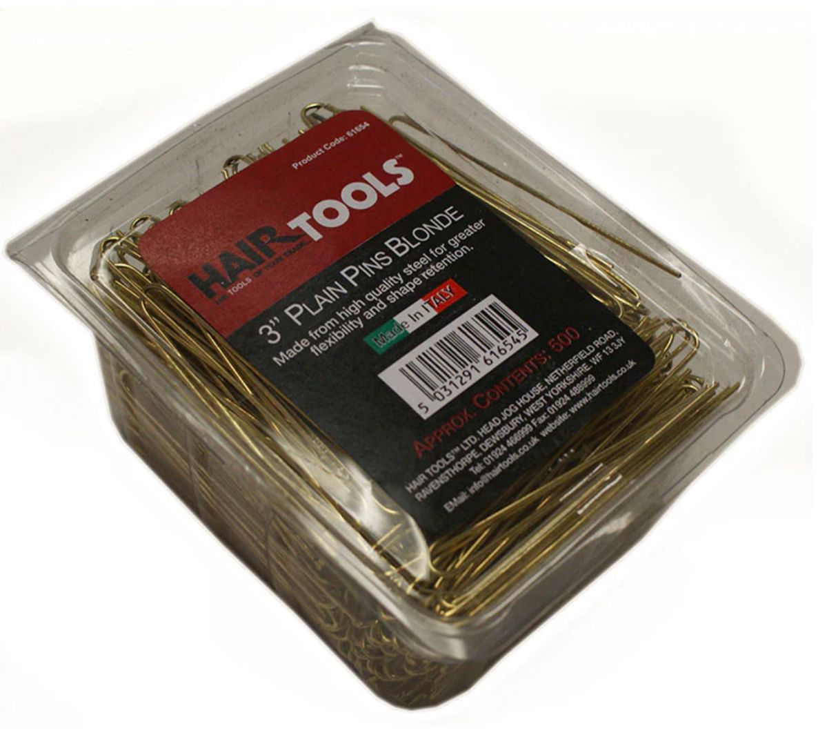 Hair Tools 3" Plain Pins Blonde (Box of 500)