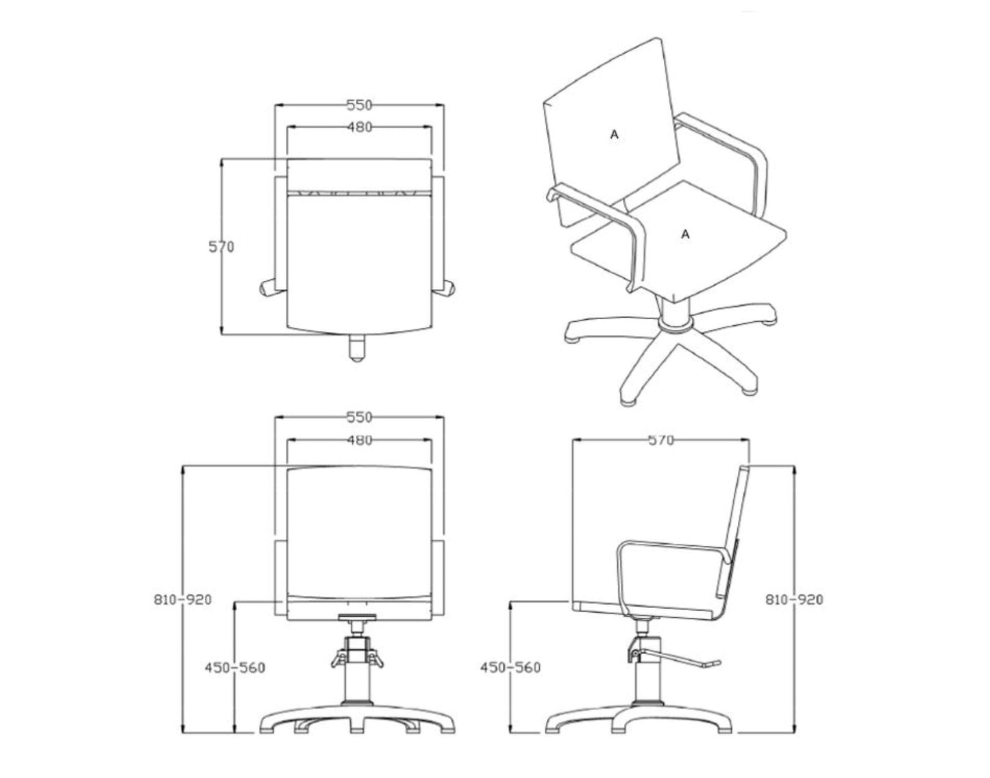 REM Atlas Backwash Chair - Black Salon Furniture REM 