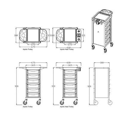 REM Apollo Lux Trolley Salon Trolley REM 