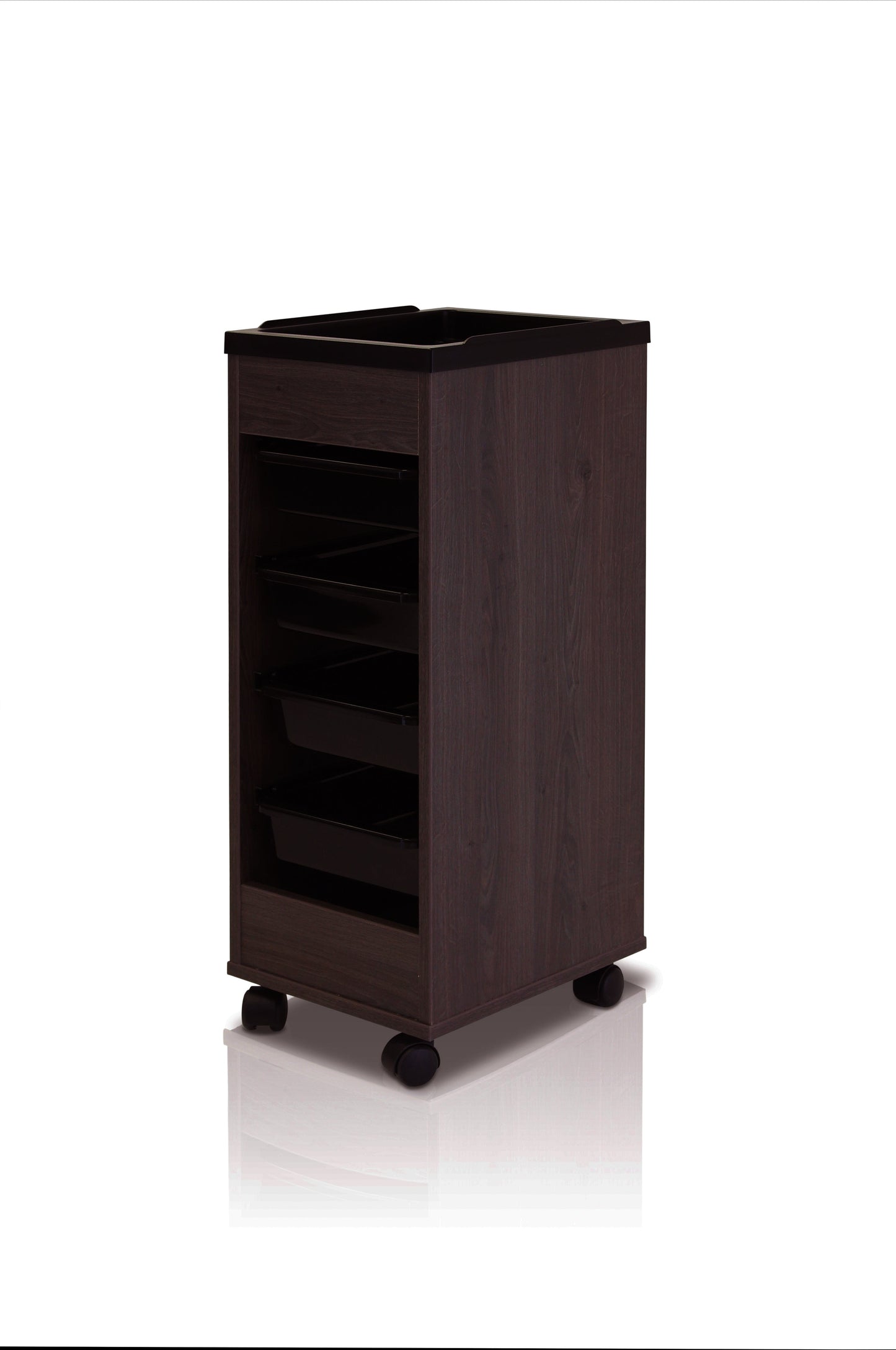 REM Stadium Trolley Salon Trolley REM Bonobo Oak with black access top & trays 