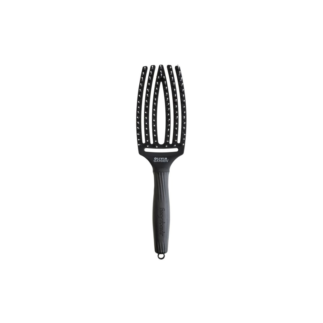 Olivia Garden Fingerbrush Care Iconic Boar & Nylon Black M Brush Olivia Garden 