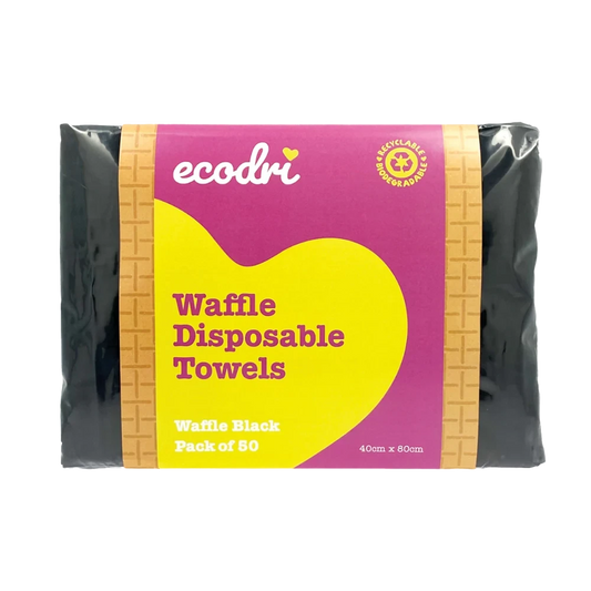Ecodri Waffle Disposable Towels Black Pack of 50