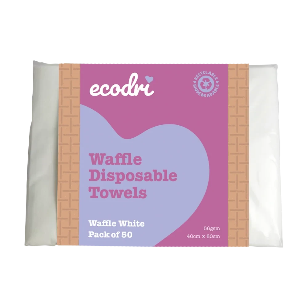 Ecodri Waffle Disposable Towels White Pack of 50 Hair Tools 