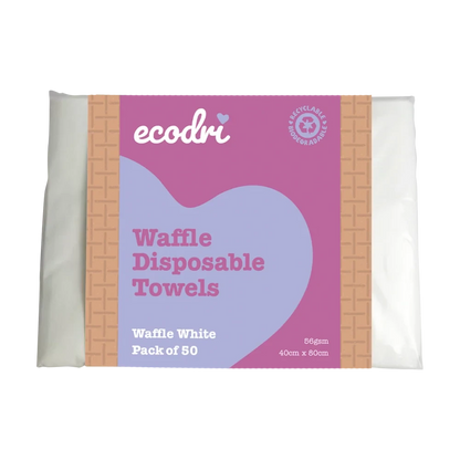 Ecodri Waffle Disposable Towels White Pack of 50 Hair Tools 