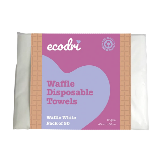 Ecodri Waffle Disposable Towels White Pack of 50