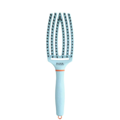 Olivia Garden Fingerbrush Care Iconic Boar & Nylon Bubble Blue (M)