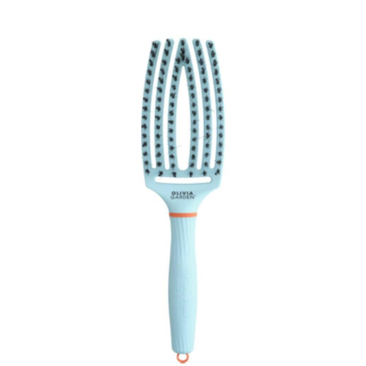 Olivia Garden Fingerbrush Care Iconic Boar & Nylon Bubble Blue (M)