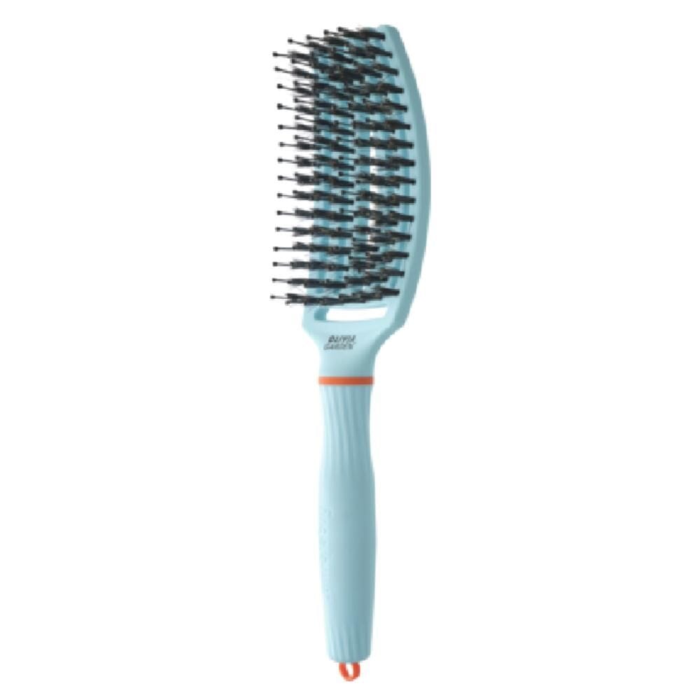 Olivia Garden Fingerbrush Care Iconic Boar & Nylon Bubble Blue (M)