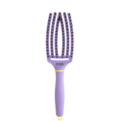 Olivia Garden Fingerbrush Care Iconic Boar & Nylon Snuggle Purple (M)