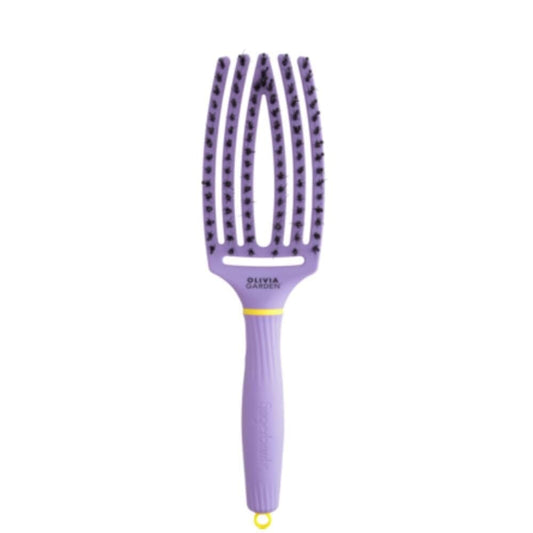 Olivia Garden Fingerbrush Care Iconic Boar & Nylon Snuggle Purple (M)