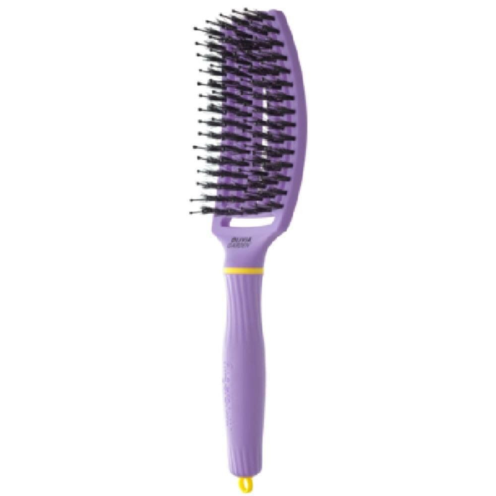 Olivia Garden Fingerbrush Care Iconic Boar & Nylon Snuggle Purple (M)