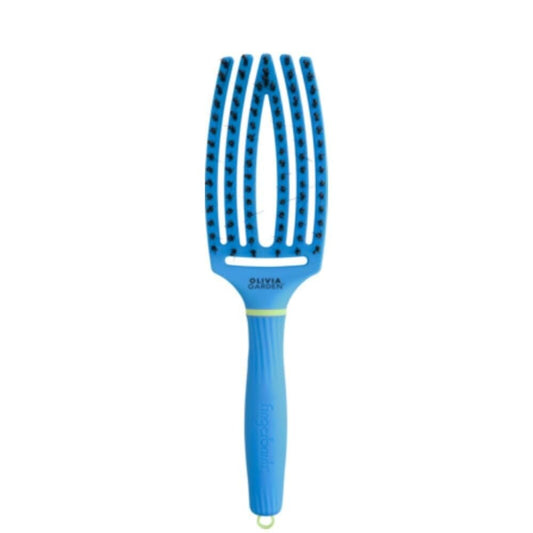 Olivia Garden Fingerbrush Care Iconic Boar & Nylon Turbo Blue (M)