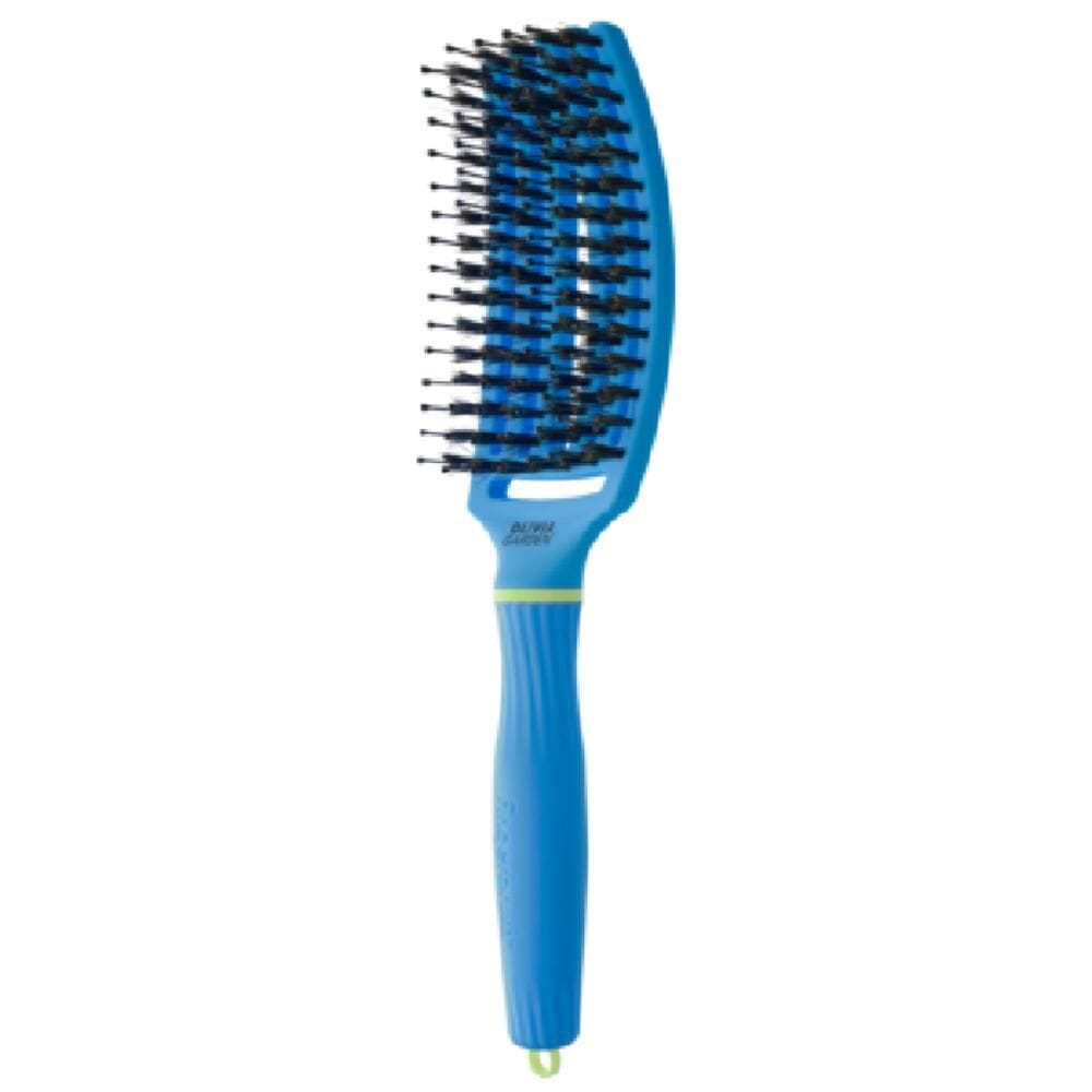 Olivia Garden Fingerbrush Care Iconic Boar & Nylon Turbo Blue (M)